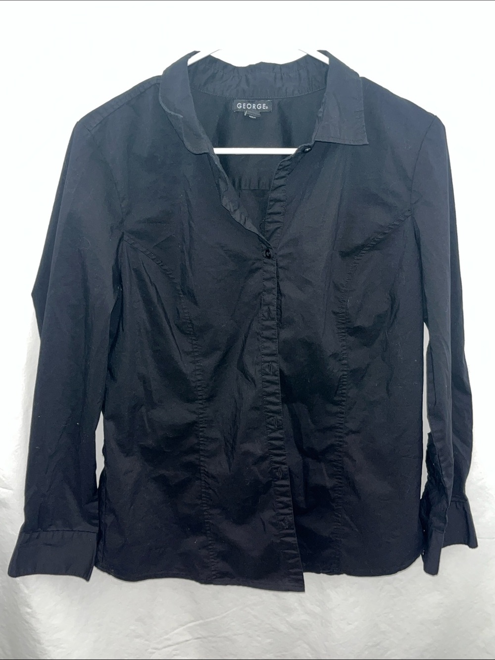 George Black Tailored Button-Front Shirt